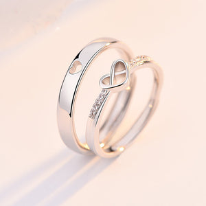 S925 Valentine's Day Heart To Heart Rings For Couple
