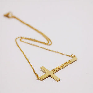 Personalized Name Stainless Steel  Cross  Necklace