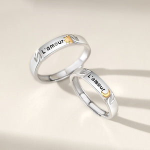 Sun And Moon Couple Silver Rings