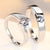 925 Silver Simulated Diamond Couple's Engraved Rings Set