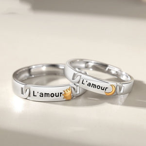 Sun And Moon Couple Silver Rings