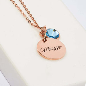 Personalized Lady Birthstone Name Necklace ( Name upto 8 Letter)